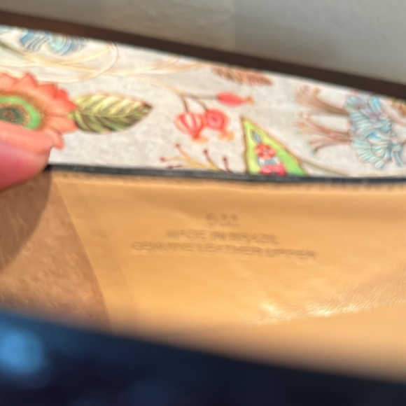 Faux Navy Snakeskin Flats with Gold Heel Accents Talbots 9M - Picture 5 of 5